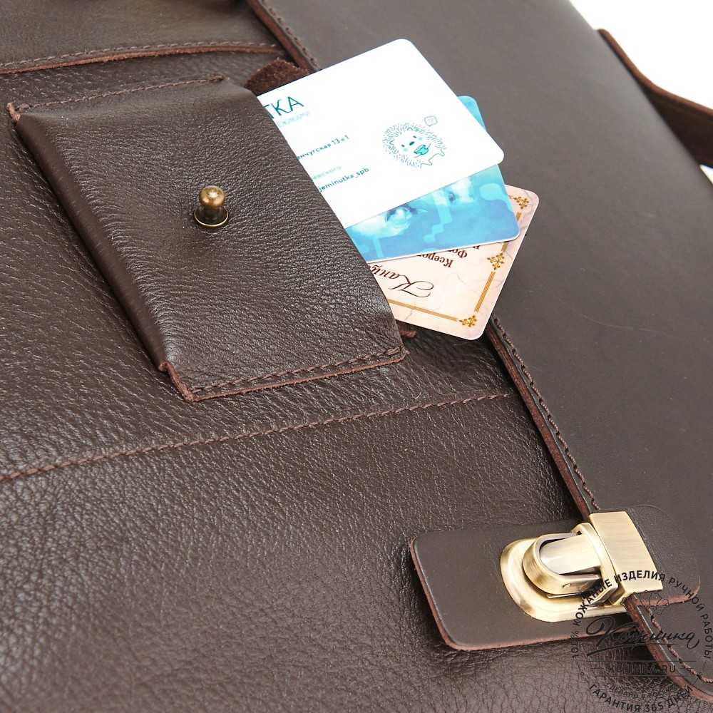 Кожаный рюкзак "Школьник" (тёмно-коричневый)